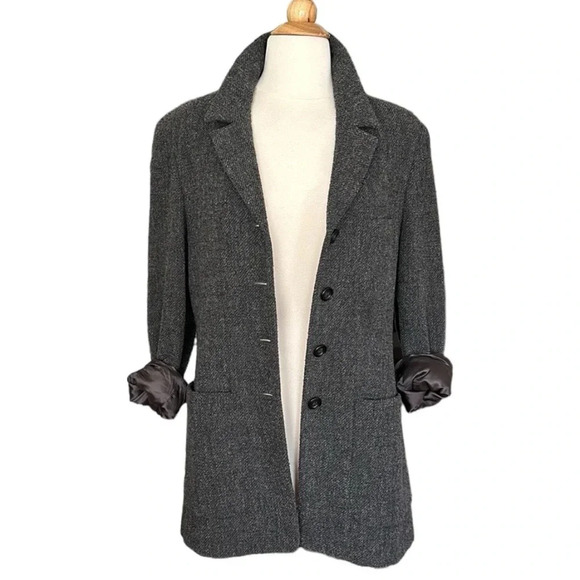 MaxMara Weekend Coat Wool Blend Grey Career Lightweight Mid Length, Size 10 - Picture 2 of 16
